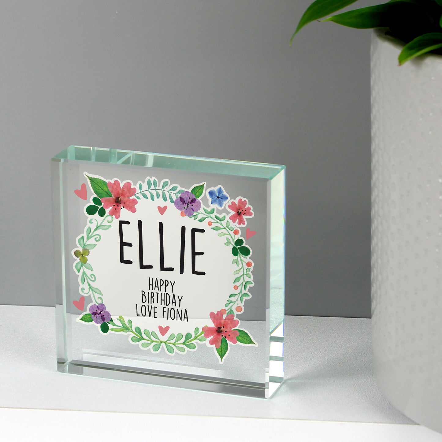 Personalised Floral Crystal Token - image 4