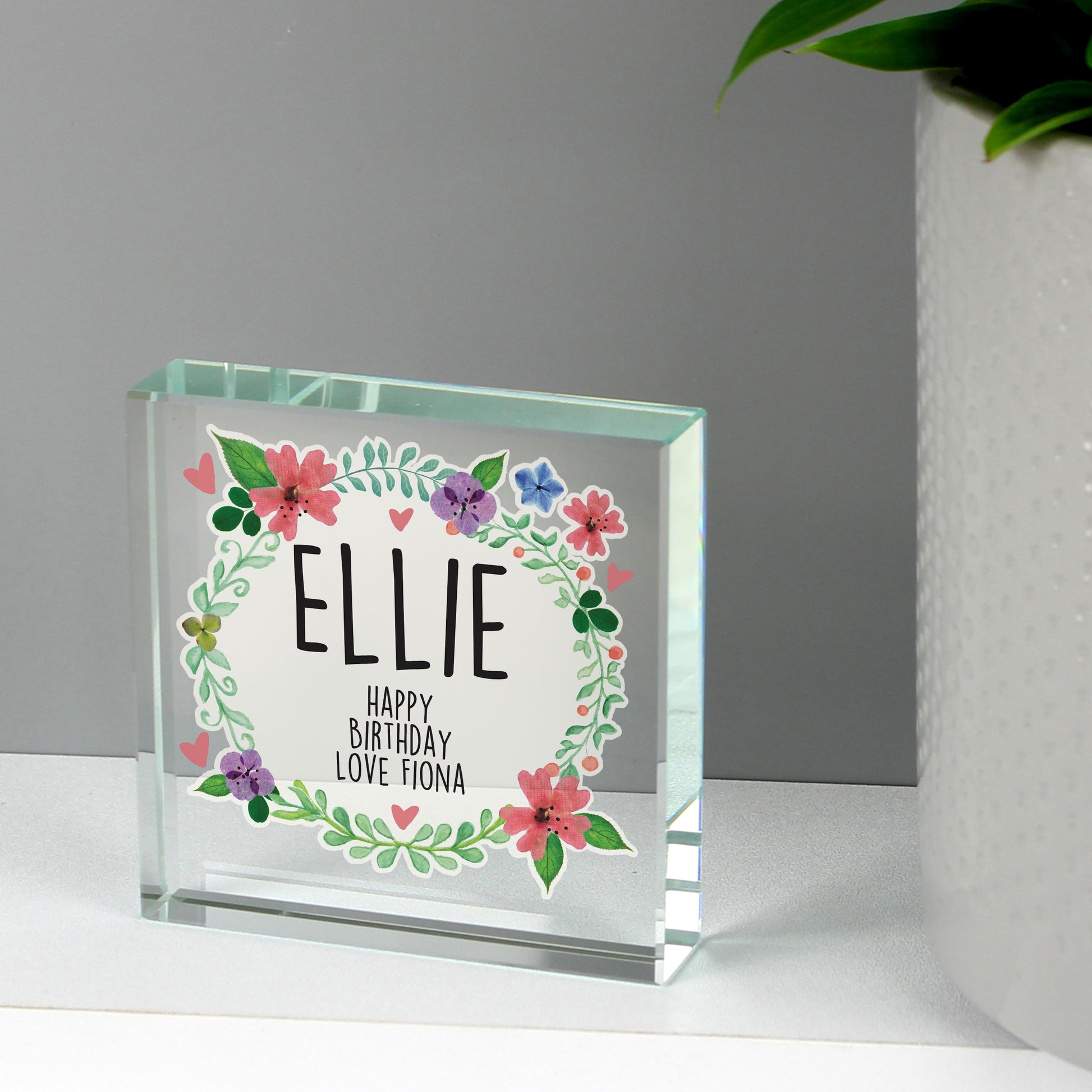 Personalised Floral Crystal Token - image 4