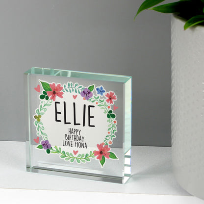 Personalised Floral Crystal Token - image 4