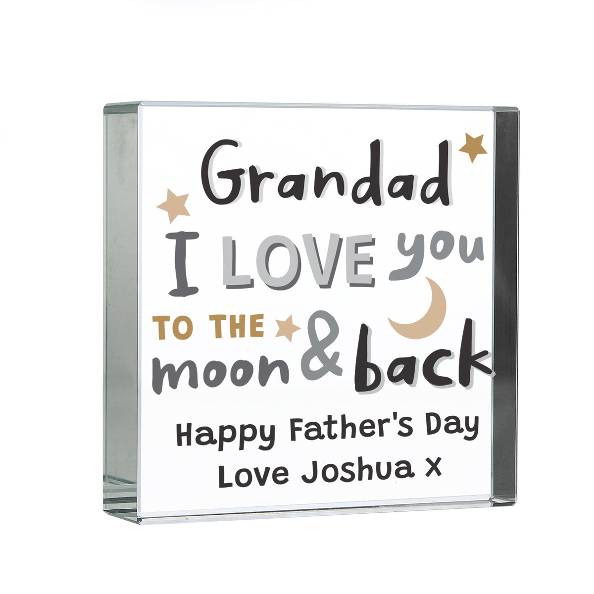 Personalised To the Moon and Back Crystal Token - image 2