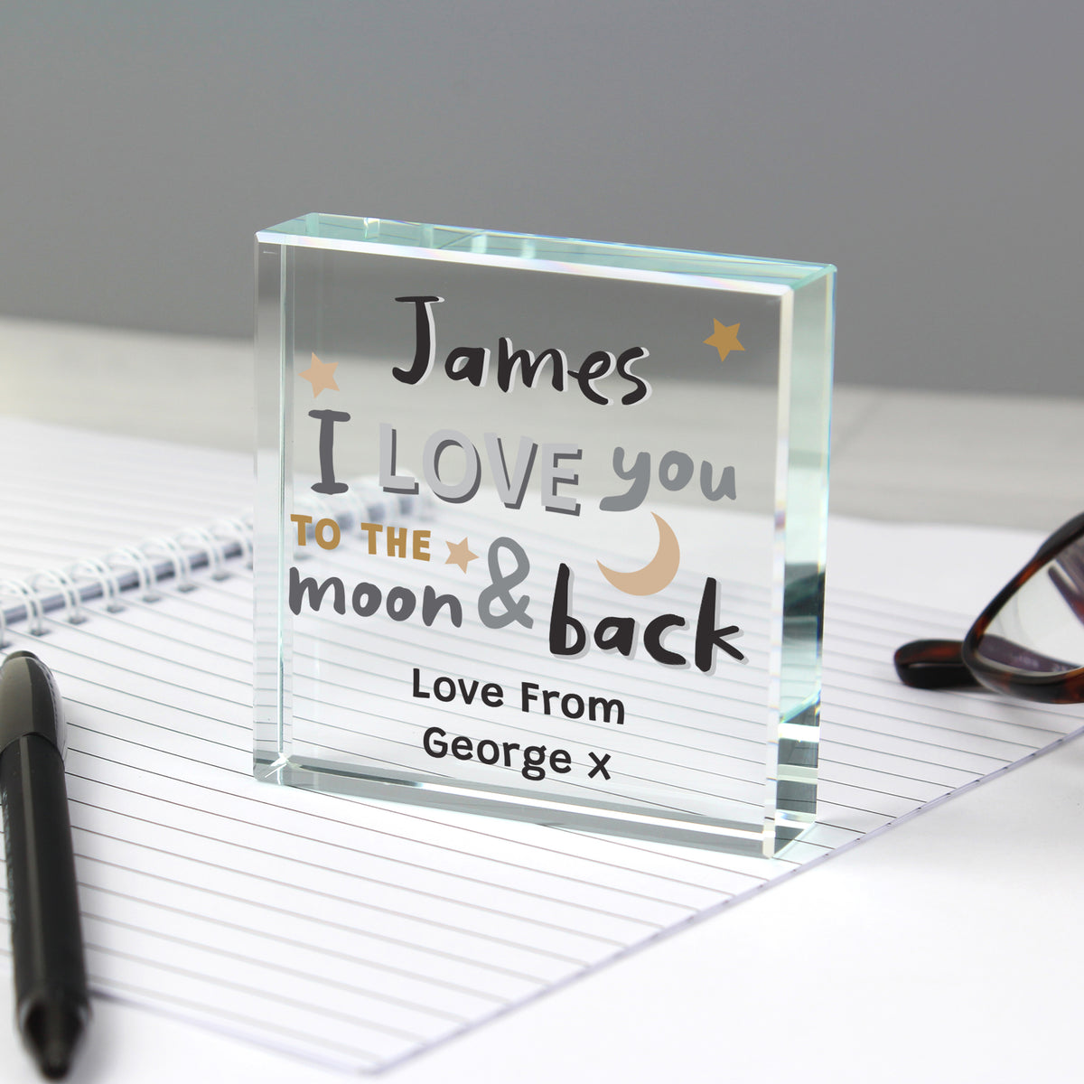 Personalised To the Moon and Back Crystal Token - image 3