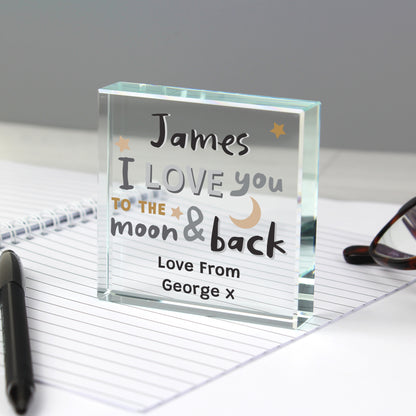 Personalised To the Moon and Back Crystal Token - image 3
