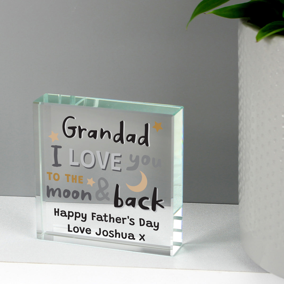 Personalised To the Moon and Back Crystal Token - image 4