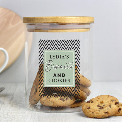 Personalised Abstract Free Text Glass Jar with Bamboo Lid - image 4