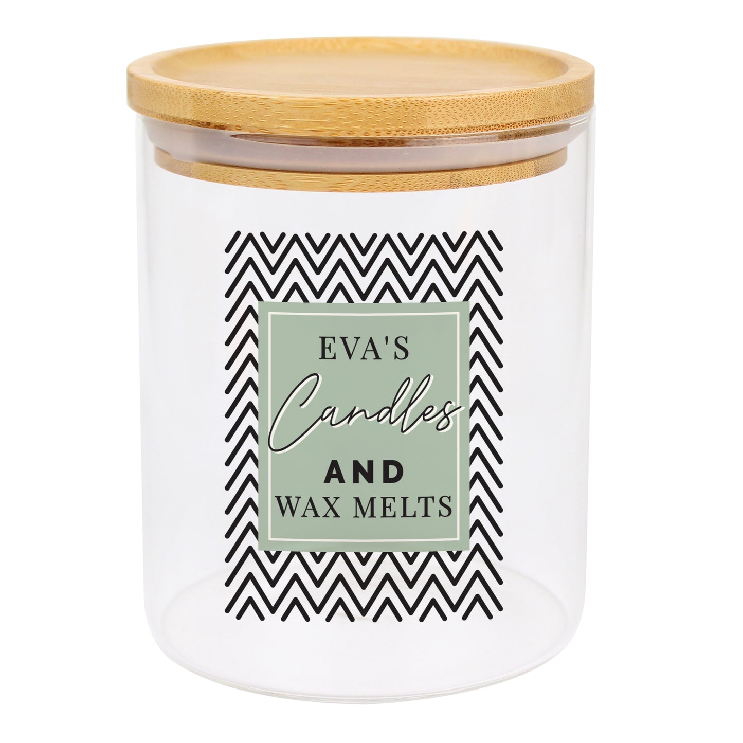 Personalised Abstract Free Text Glass Jar with Bamboo Lid - image 5