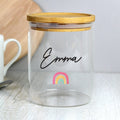 Personalised Rainbow Glass Jar with Bamboo Lid from Heartfelt Gifts
