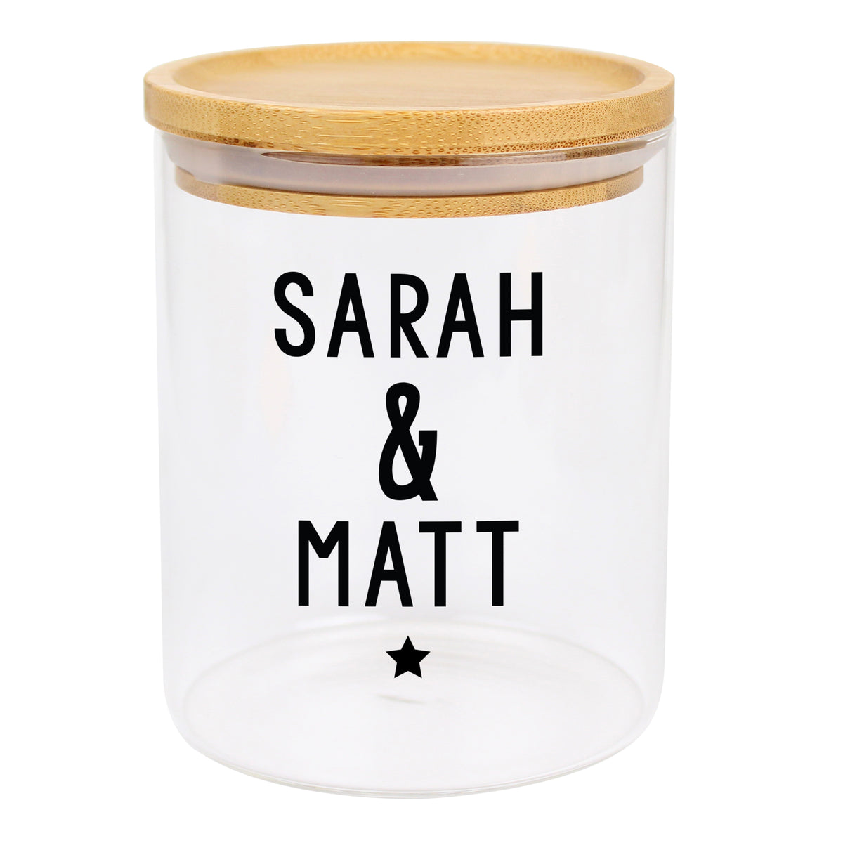 Personalised Free Text Glass Jar with Bamboo Lid - image 2