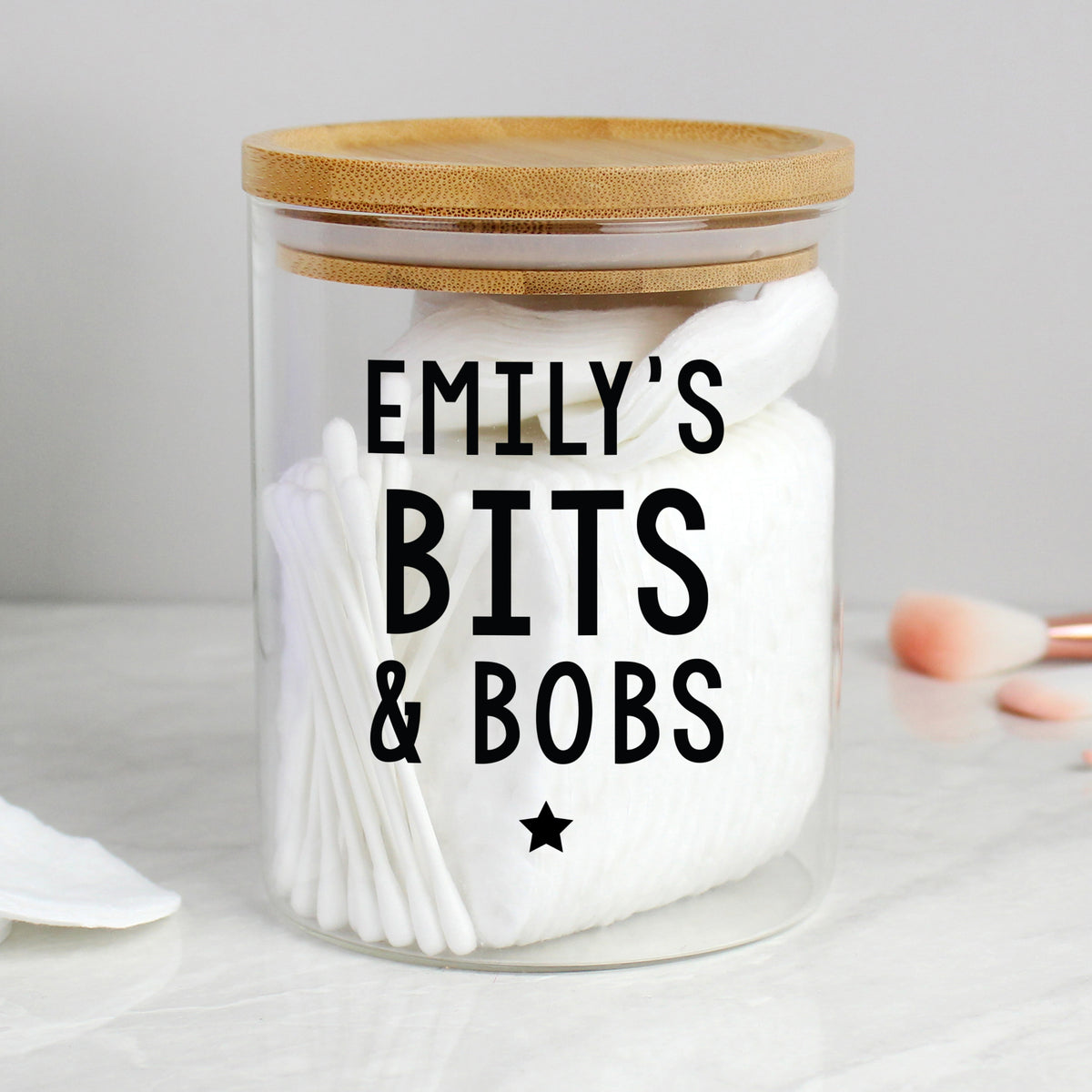 Personalised Free Text Glass Jar with Bamboo Lid - image 3