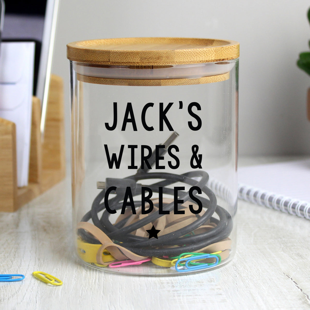 Personalised Free Text Glass Jar with Bamboo Lid - image 4