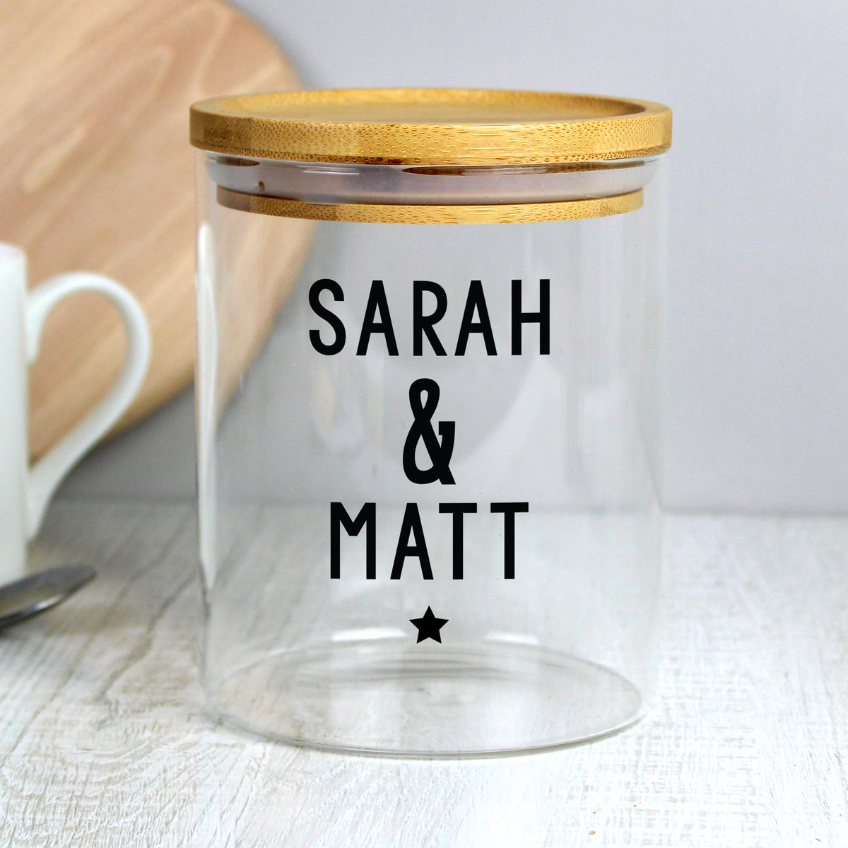 Personalised Free Text Glass Jar with Bamboo Lid - image 6