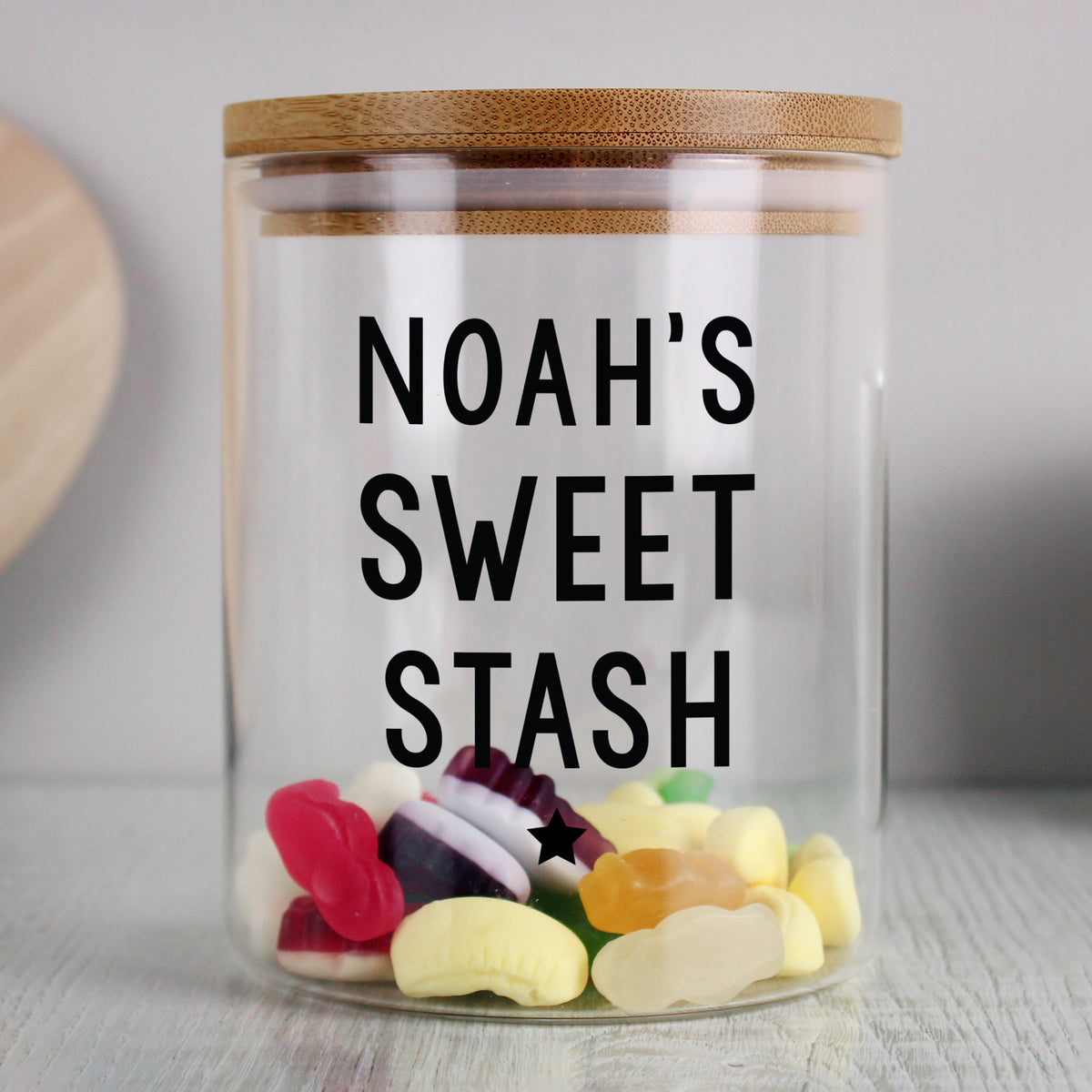 Personalised Free Text Glass Jar with Bamboo Lid - image 7