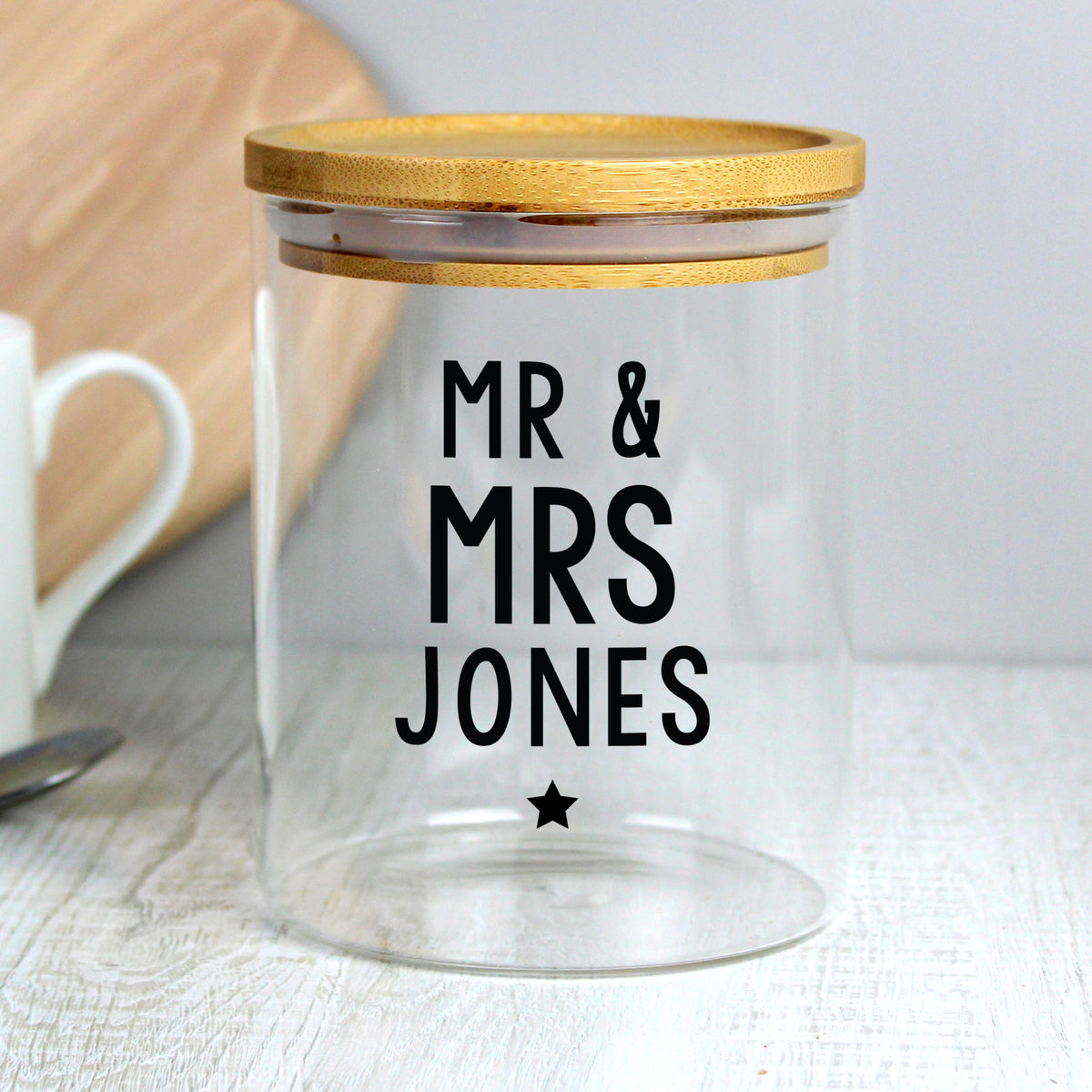 Personalised Free Text Glass Jar with Bamboo Lid - image 8