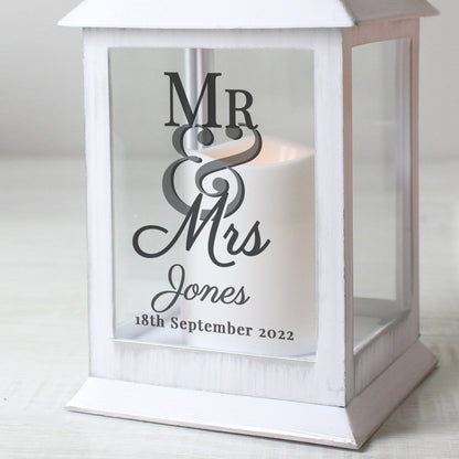 Personalised Mr & Mrs White Lantern - image 4