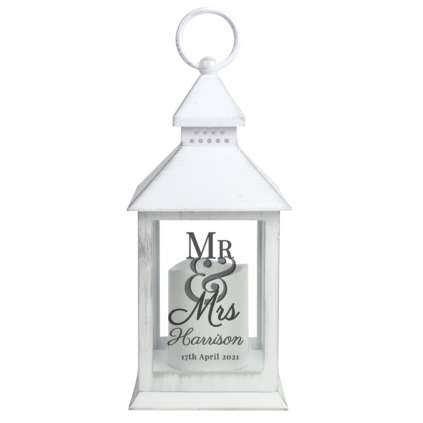 Personalised Mr & Mrs White Lantern - image 5
