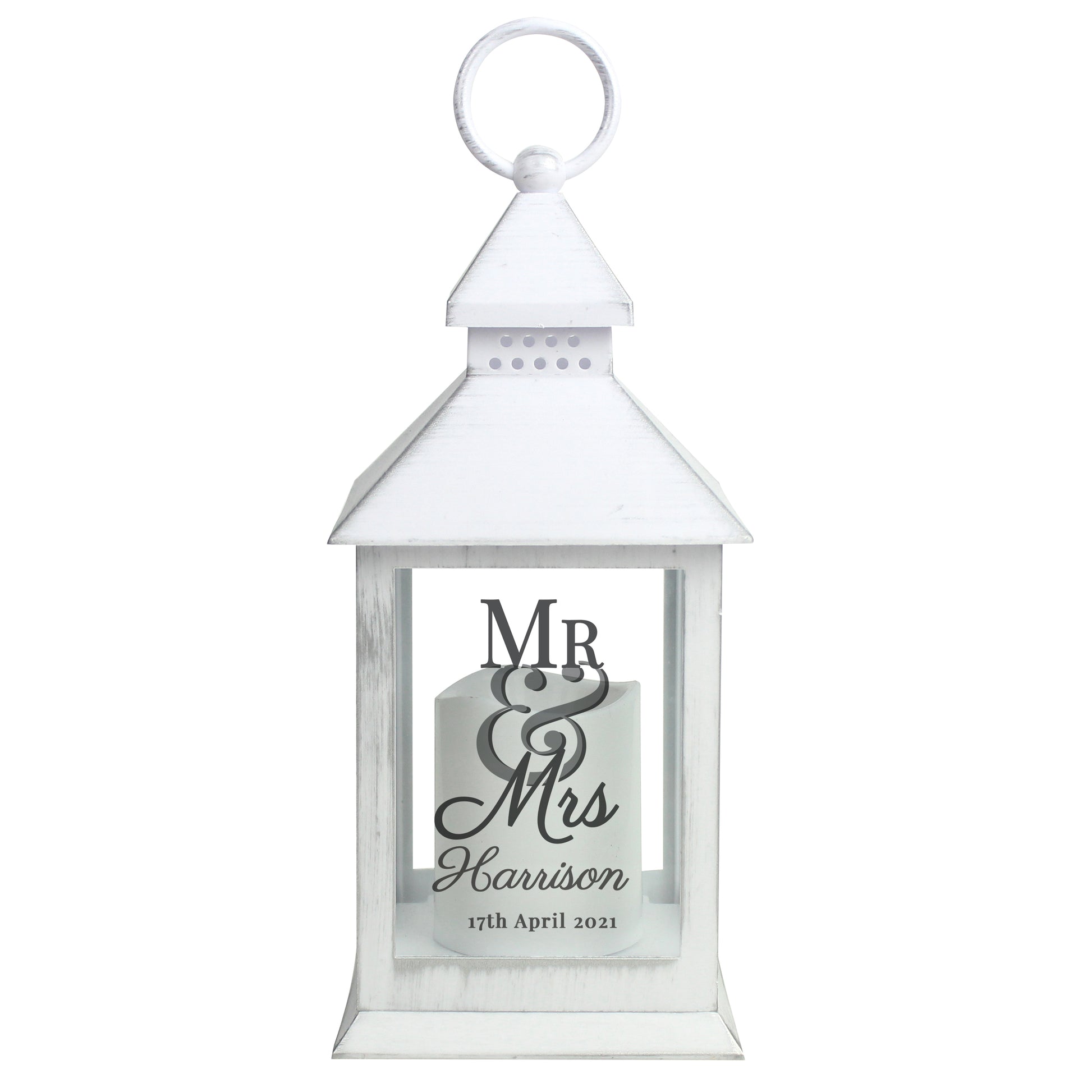 Personalised Mr & Mrs White Lantern - image 5