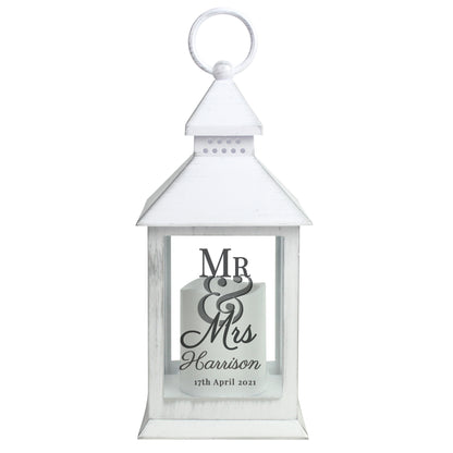 Personalised Mr & Mrs White Lantern - image 5