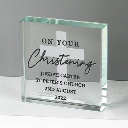 Personalised On Your Christening Crystal Token from Heartfelt Gifts