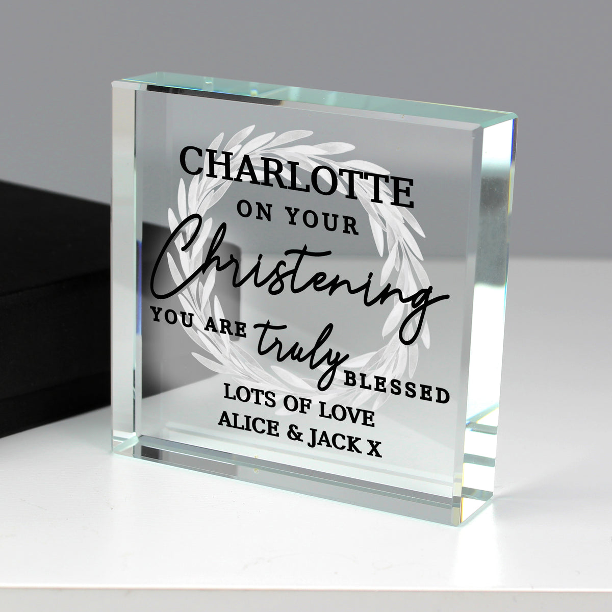 Personalised 'Truly Blessed' Crystal Token from Heartfelt Gifts
