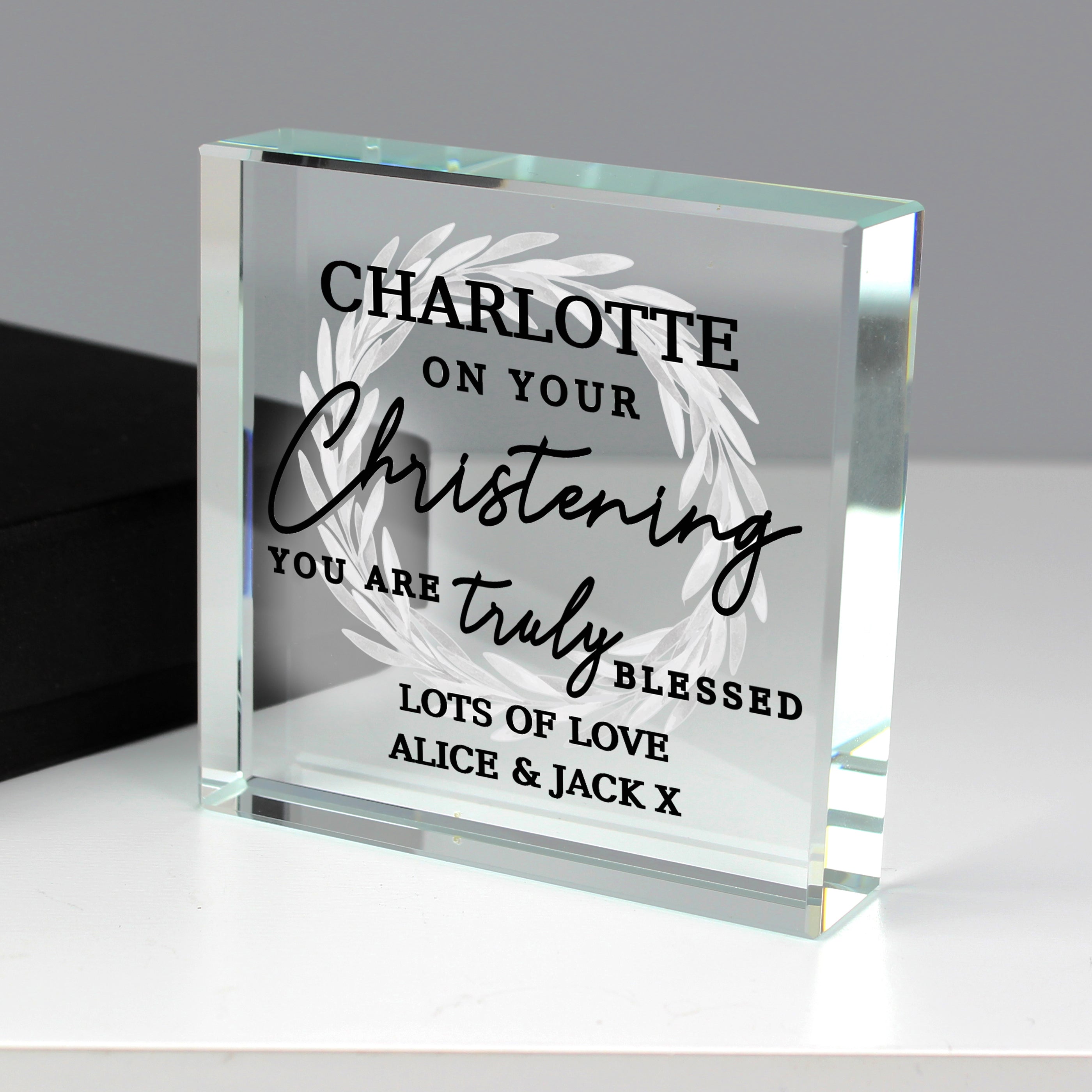 Personalised 'Truly Blessed' Crystal Token from Heartfelt Gifts