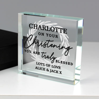 Personalised 'Truly Blessed' Crystal Token from Heartfelt Gifts