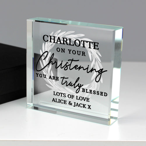 Personalised 'Truly Blessed' Crystal Token from Heartfelt Gifts