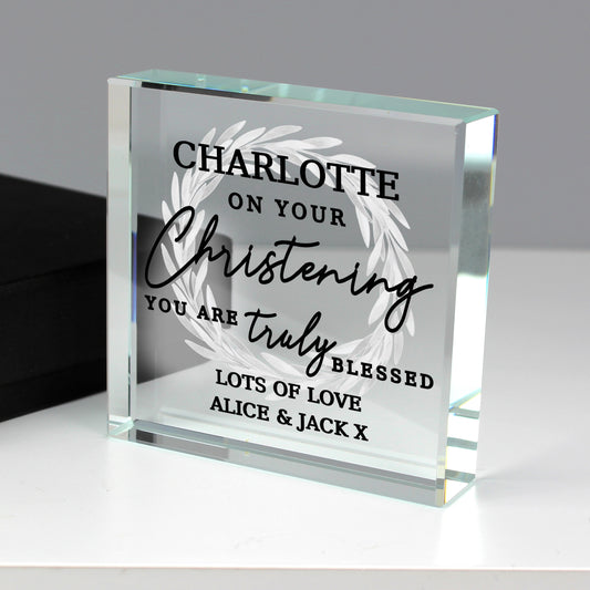 Personalised 'Truly Blessed' Crystal Token from Heartfelt Gifts