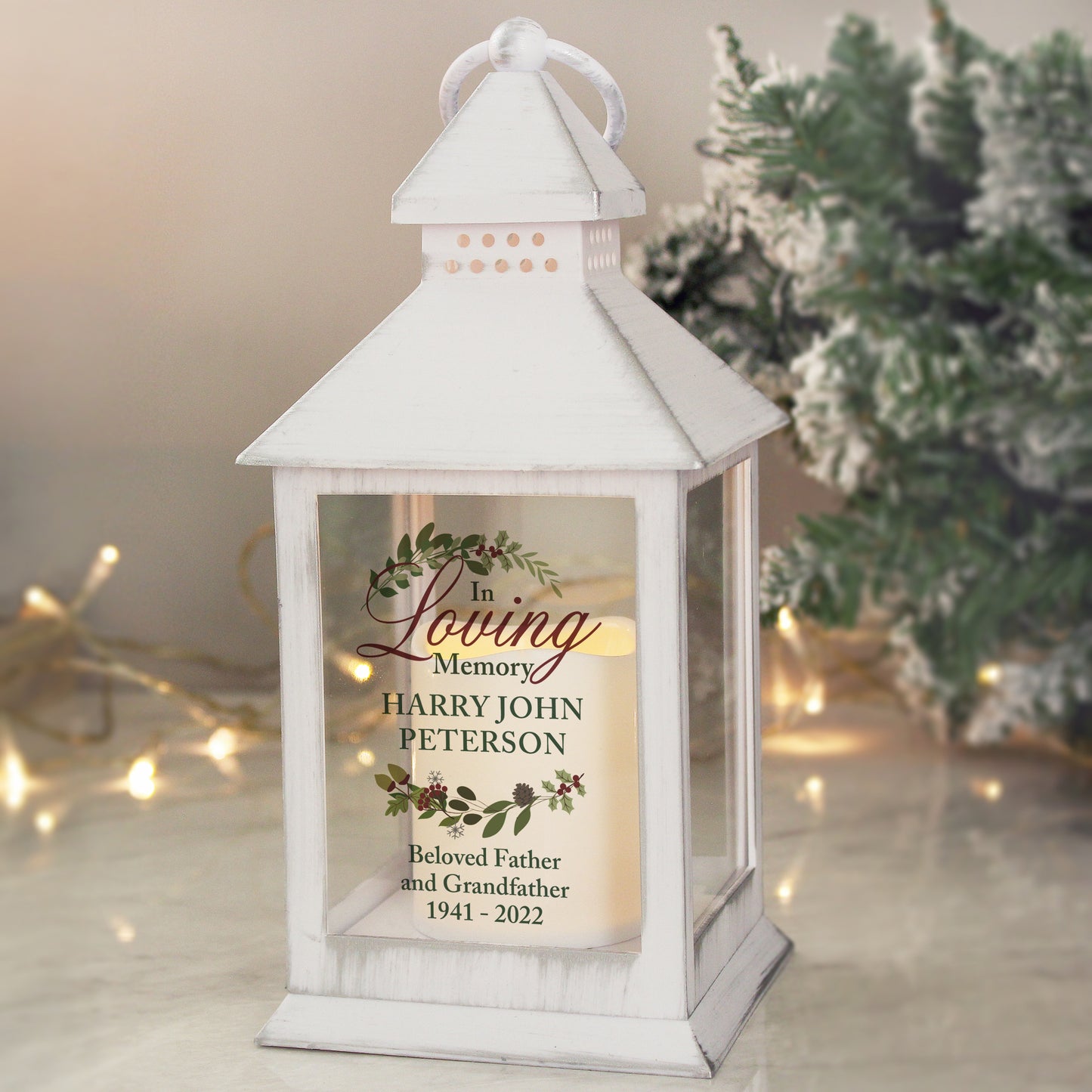 Personalised In Loving Memory White Lantern from Heartfelt Gifts
