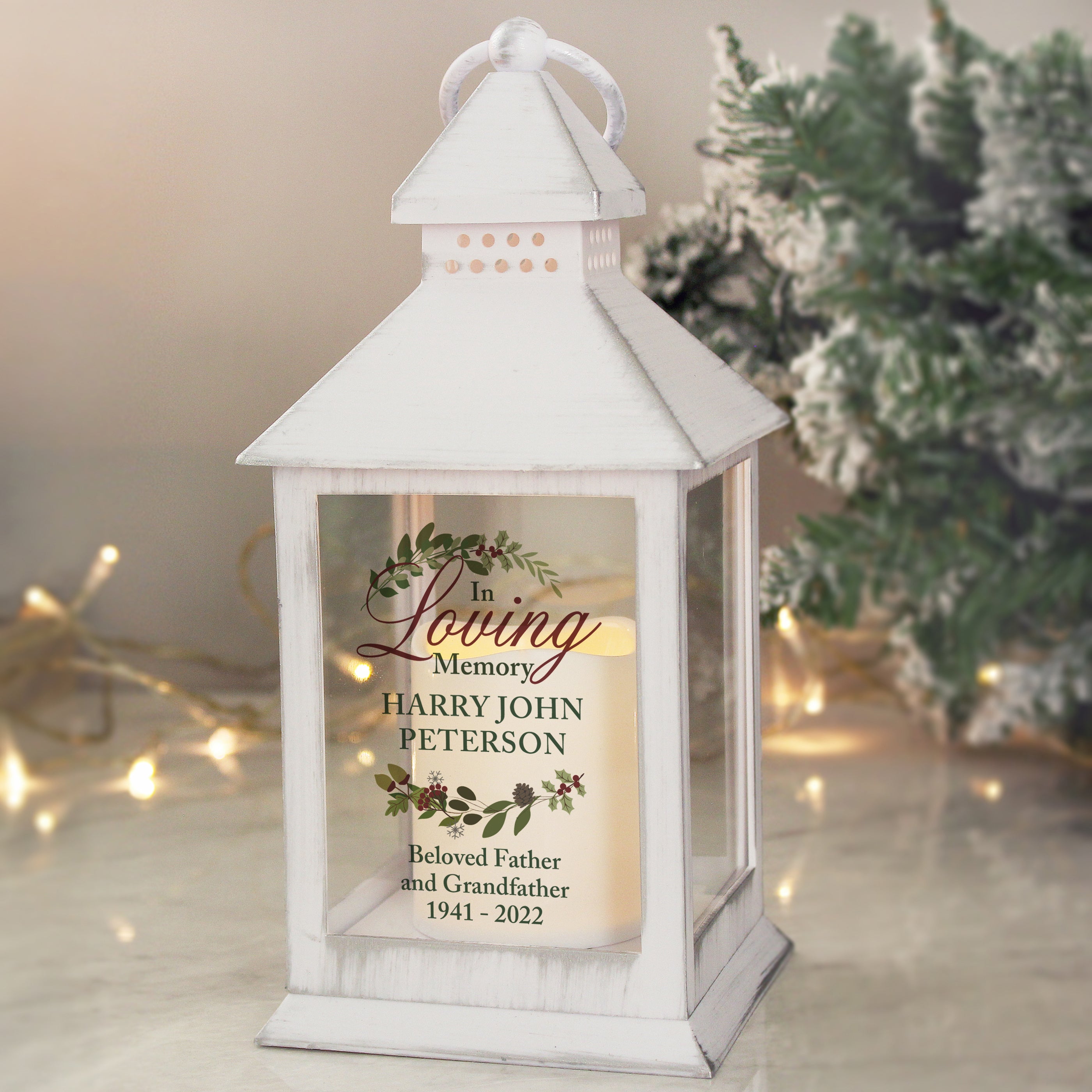Personalised In Loving Memory White Lantern from Heartfelt Gifts
