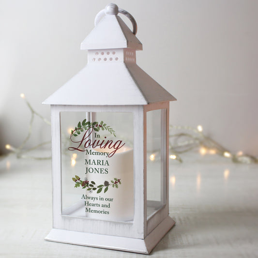 Personalised In Loving Memory White Lantern - image 2
