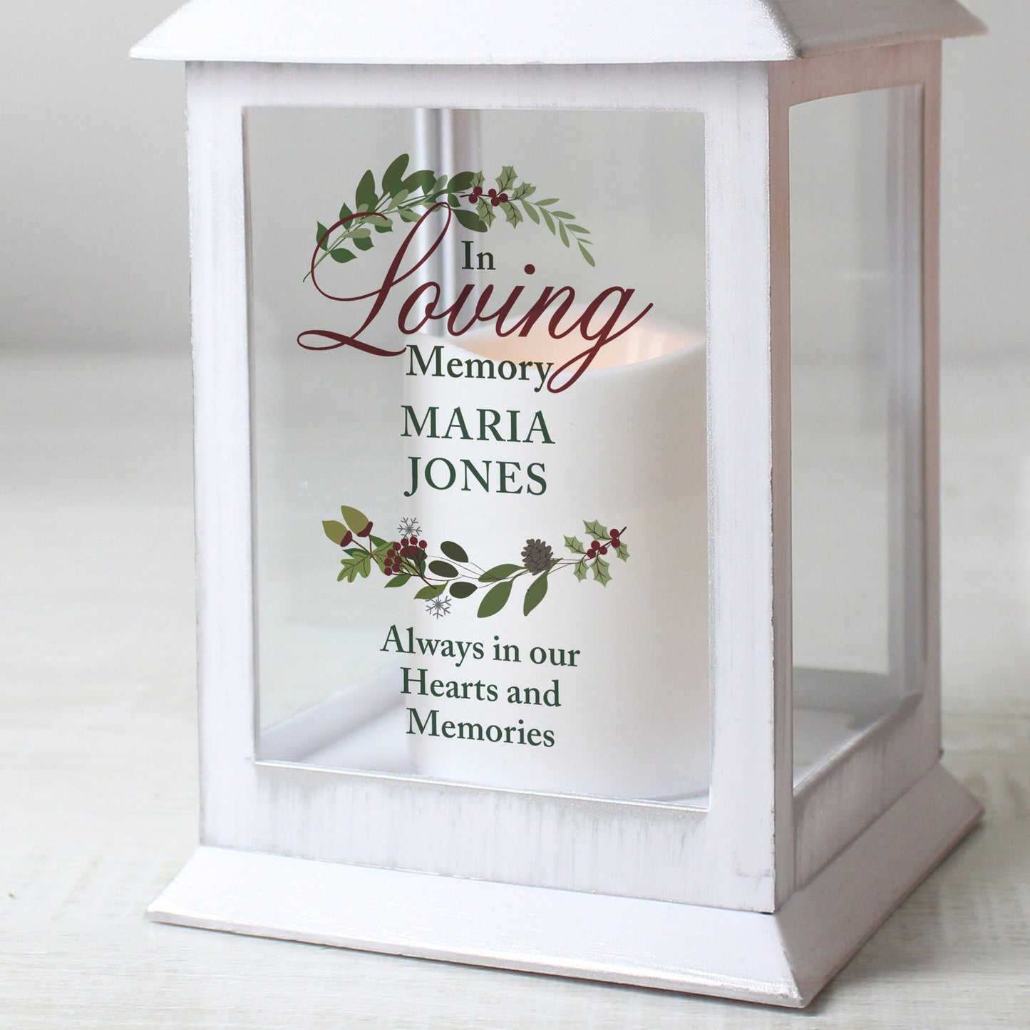 Personalised In Loving Memory White Lantern - image 3