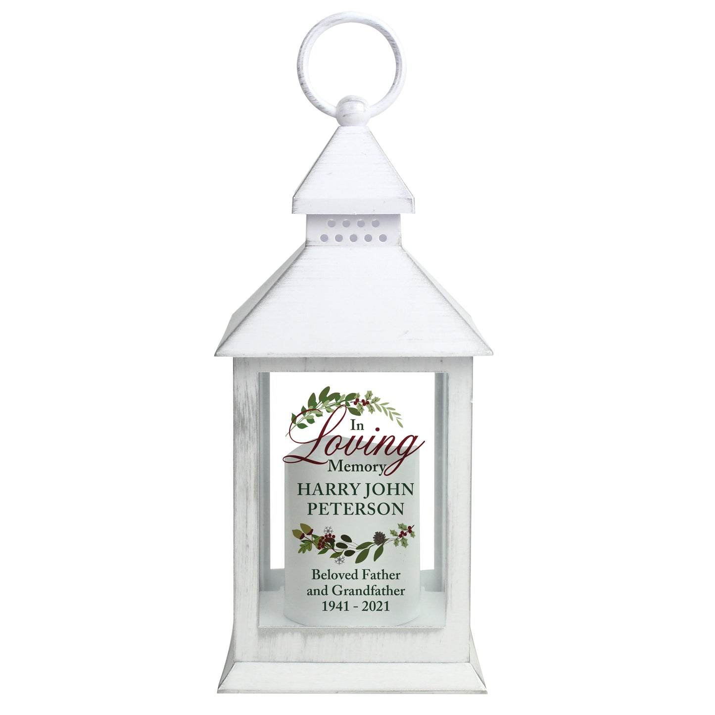 Personalised In Loving Memory White Lantern - image 4
