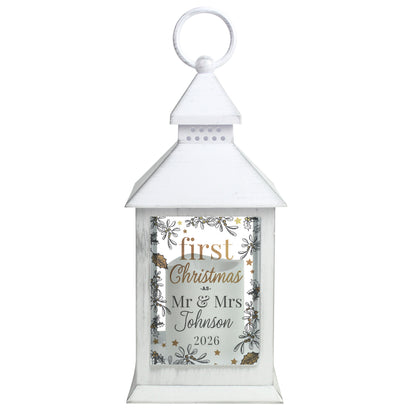 Personalised First Christmas White Lantern - image 5