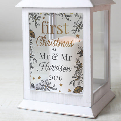 Personalised First Christmas White Lantern - image 6