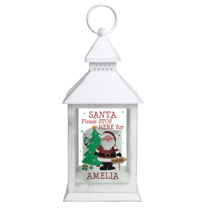 Personalised Santa White Lantern - image 4