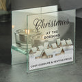 Personalised Christmas Village Mirrored Glass Tea Light Candle Holder from Heartfelt Gifts