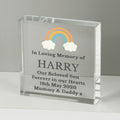 Personalised Rainbow Memorial Crystal Token from Heartfelt Gifts