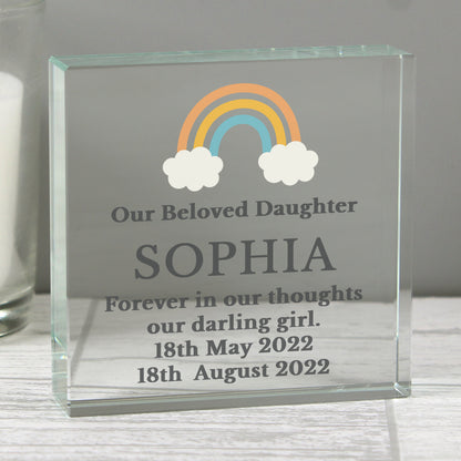 Personalised Rainbow Memorial Crystal Token - image 2