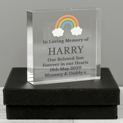 Personalised Rainbow Memorial Crystal Token - image 3