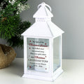 Personalised Christmas Season Memorial White Lantern from Heartfelt Gifts