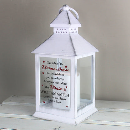 Personalised Christmas Season Memorial White Lantern - image 4