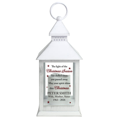 Personalised Christmas Season Memorial White Lantern - image 5