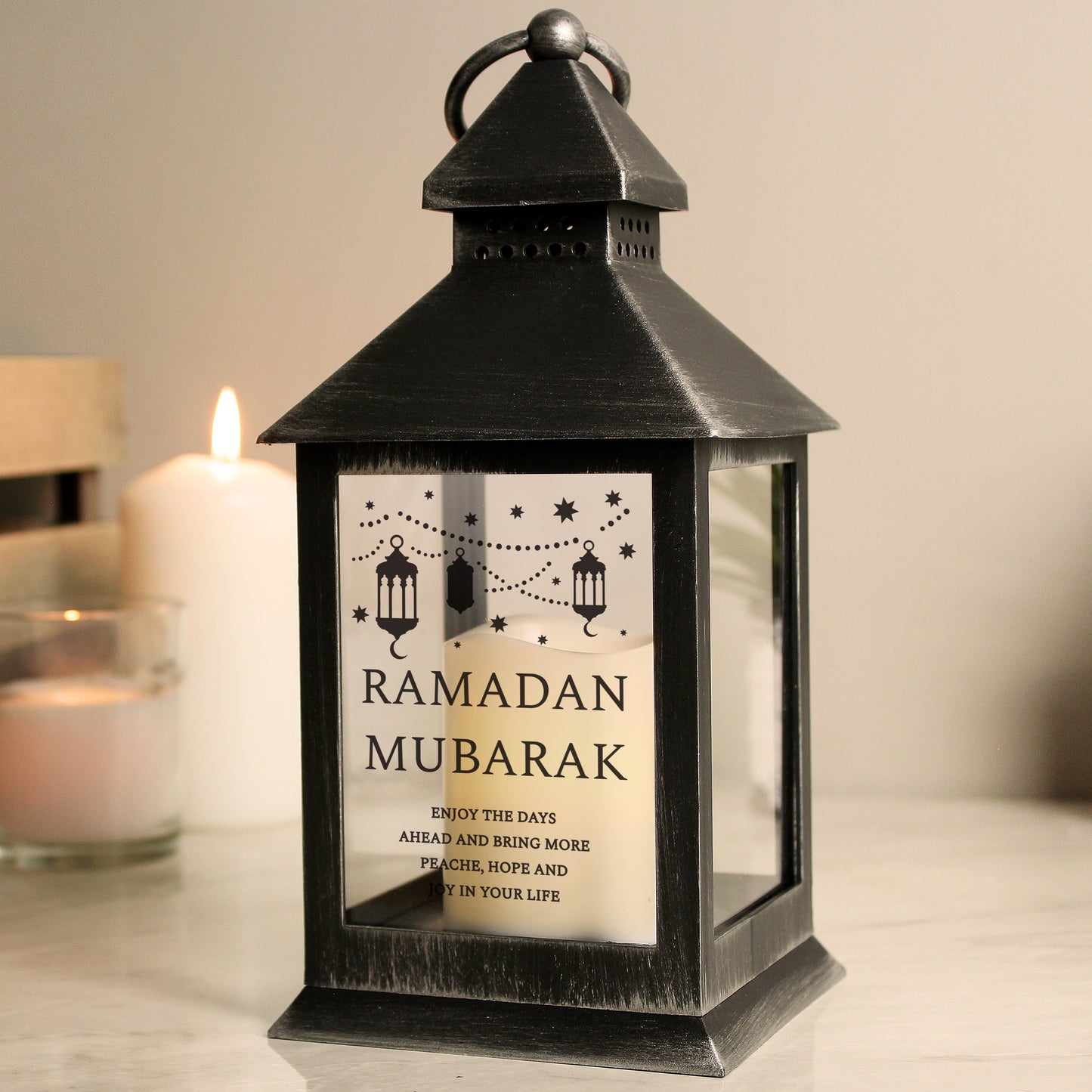 Personalised Eid and Ramadan Black Lantern from Heartfelt Gifts
