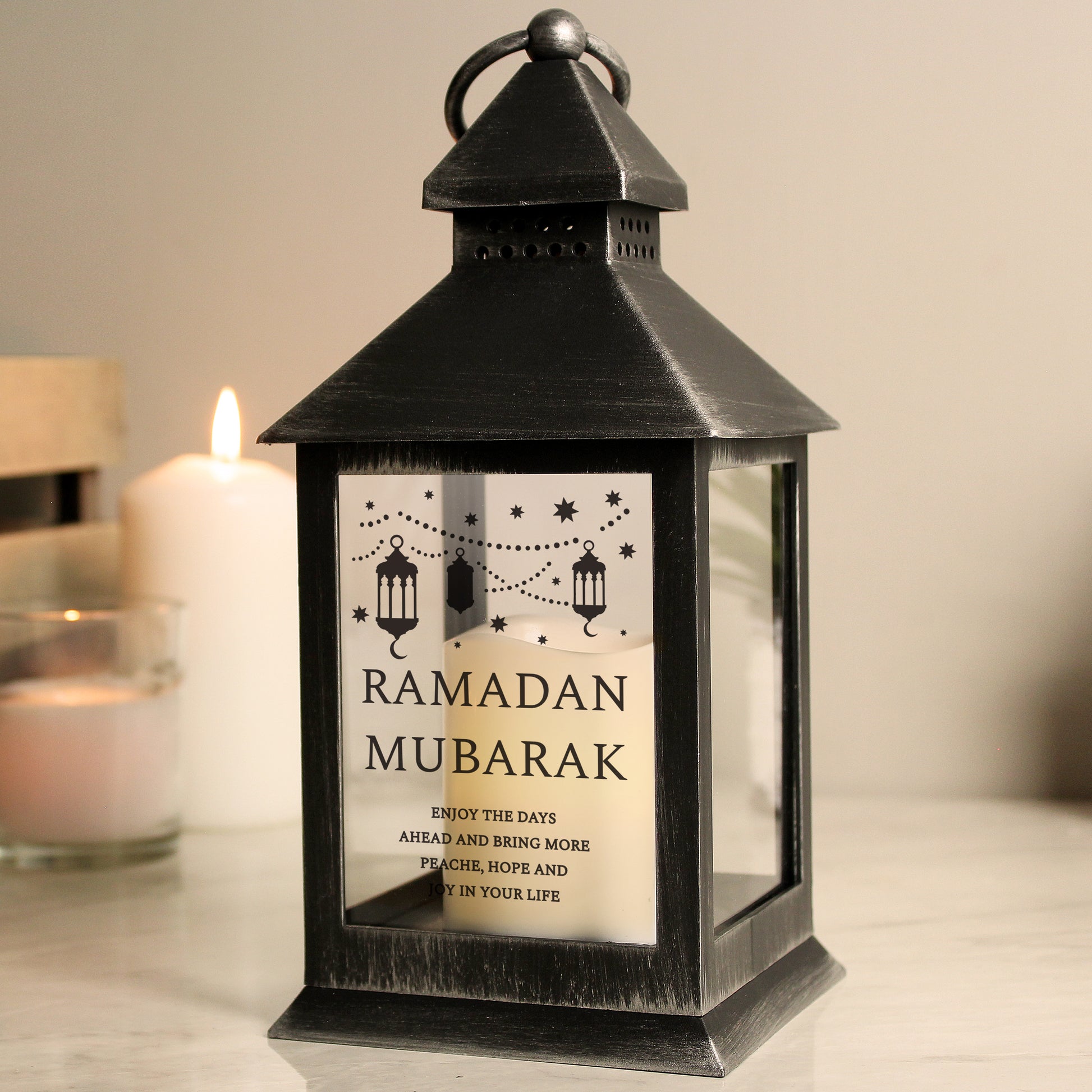 Personalised Eid and Ramadan Black Lantern from Heartfelt Gifts