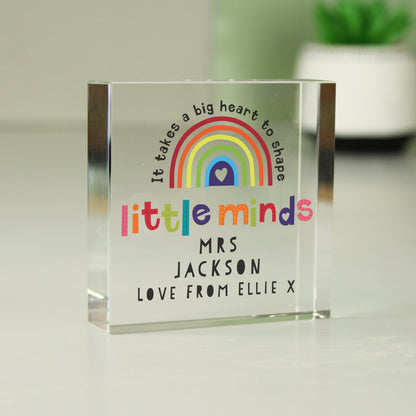 Personalised Shape Little Minds Crystal Token from Heartfelt Gifts