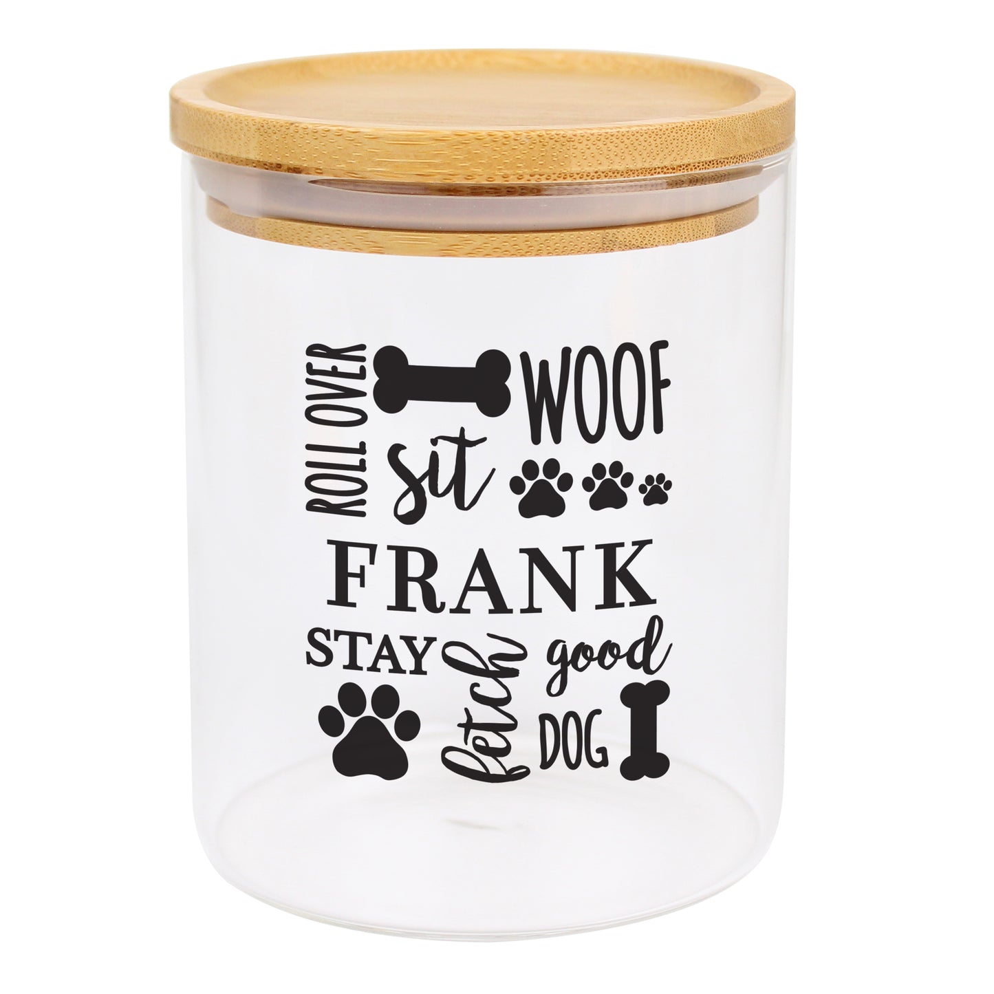 Personalised Glass Dog Treat Jar with Bamboo Lid - image 5