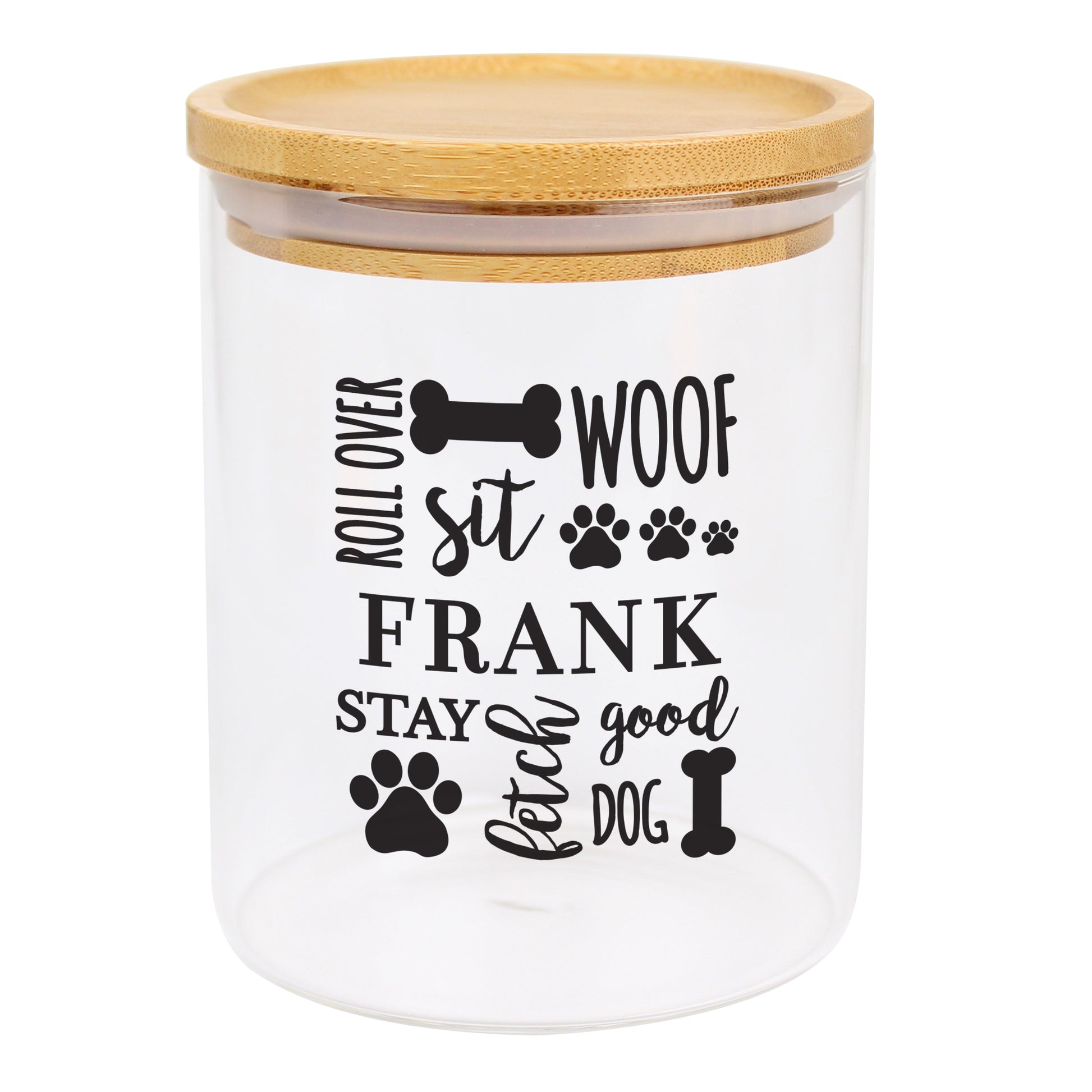 Personalised Glass Dog Treat Jar with Bamboo Lid - image 5