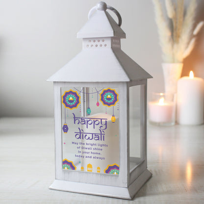 Personalised Diwali White Lantern from Heartfelt Gifts