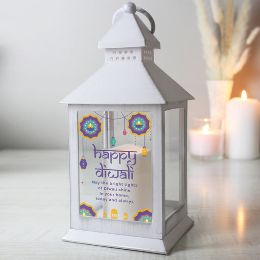 Personalised Diwali White Lantern from Heartfelt Gifts