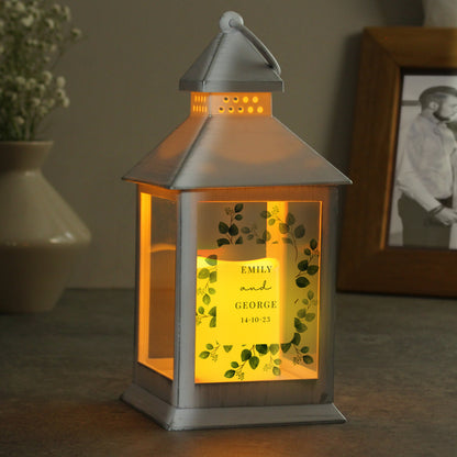 Personalised Botanical White Lantern - image 2