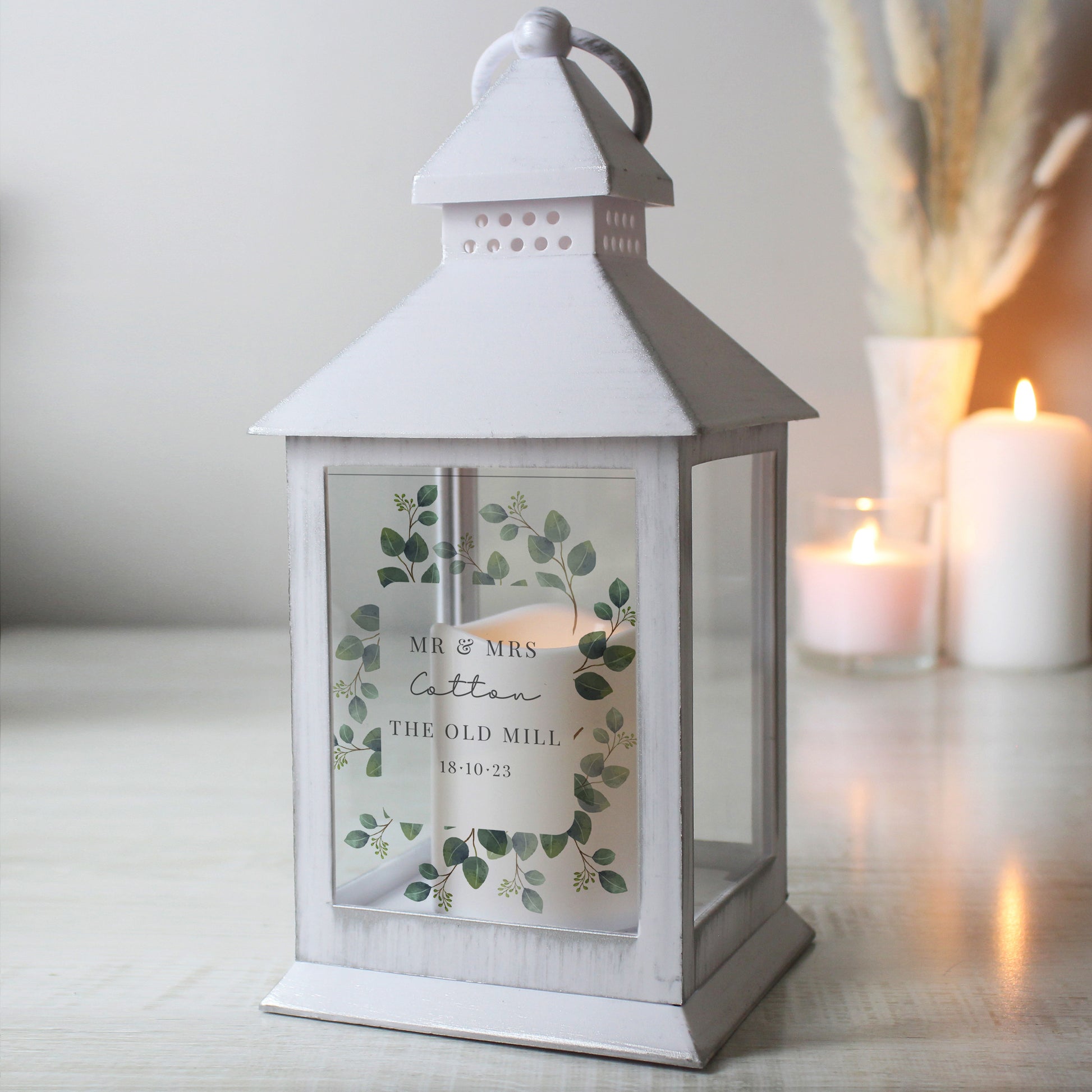 Personalised Botanical White Lantern - image 3